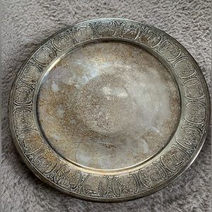 APOLLO DUTCHARDT 4034 SILVER-PLATED ROUND Footed PLATTER Serving Tray Dented